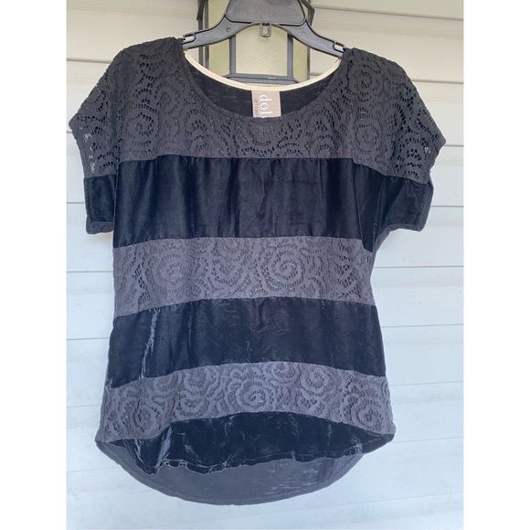 Anthropologie Dolan Left Coast Collection Layered Lace Velvet Top Sz Small - Picture 1 of 10